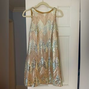 BB Dakota gold sequin mini dress, size small